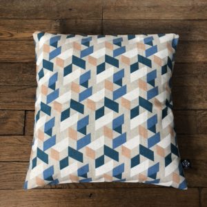 Housse de coussin – Géométrique bleu