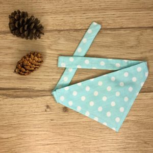 Bandana chat – Pois/bleu ciel