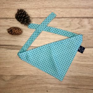 Bandana petit chien – Pois/vert menthe