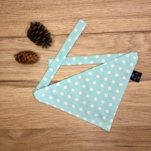 Bandana petit chien – Pois/bleu ciel