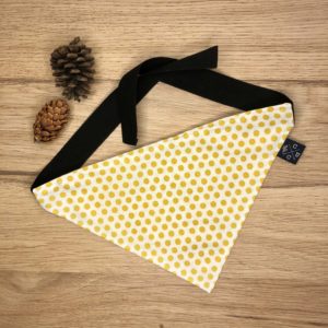 Bandana grand chien – Pois/jaune