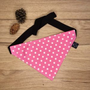 Bandana grand chien- Pois /rose