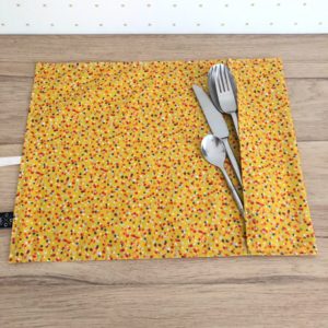 Pochette à couverts / set de table – Confettis