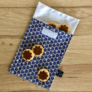Pochette à snack – Géométrique bleu