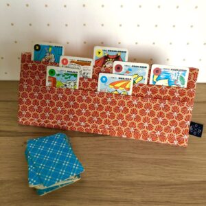 Porte-cartes à jouer – Géométrique orange