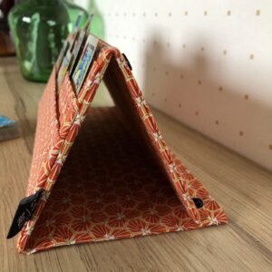 Porte-cartes à jouer – Géométrique orange